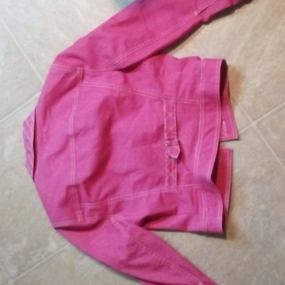 Pink Denim cropped Jacket Small - Picture 4 of 4